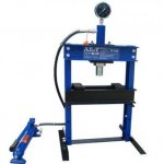 Manual hydraulic presses are used in auto repair shops for a variety of operations.