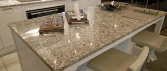 Using liquid stone in the kitchen interior