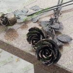 Forged roses in a cemetery