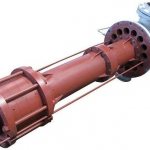 Industrial double-casing vertical pump designed for pumping clean or slightly contaminated liquids
