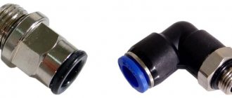 Straight and angled push-in fittings