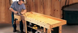 A homemade workbench should be strong and comfortable