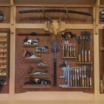 Wall for storing hand tools in the Workshop
