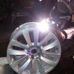 Welding wheel rims with argon