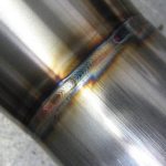 Connection of stainless steel pipes made by electric welding in an argon environment