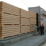 loading timber into the drying chamber